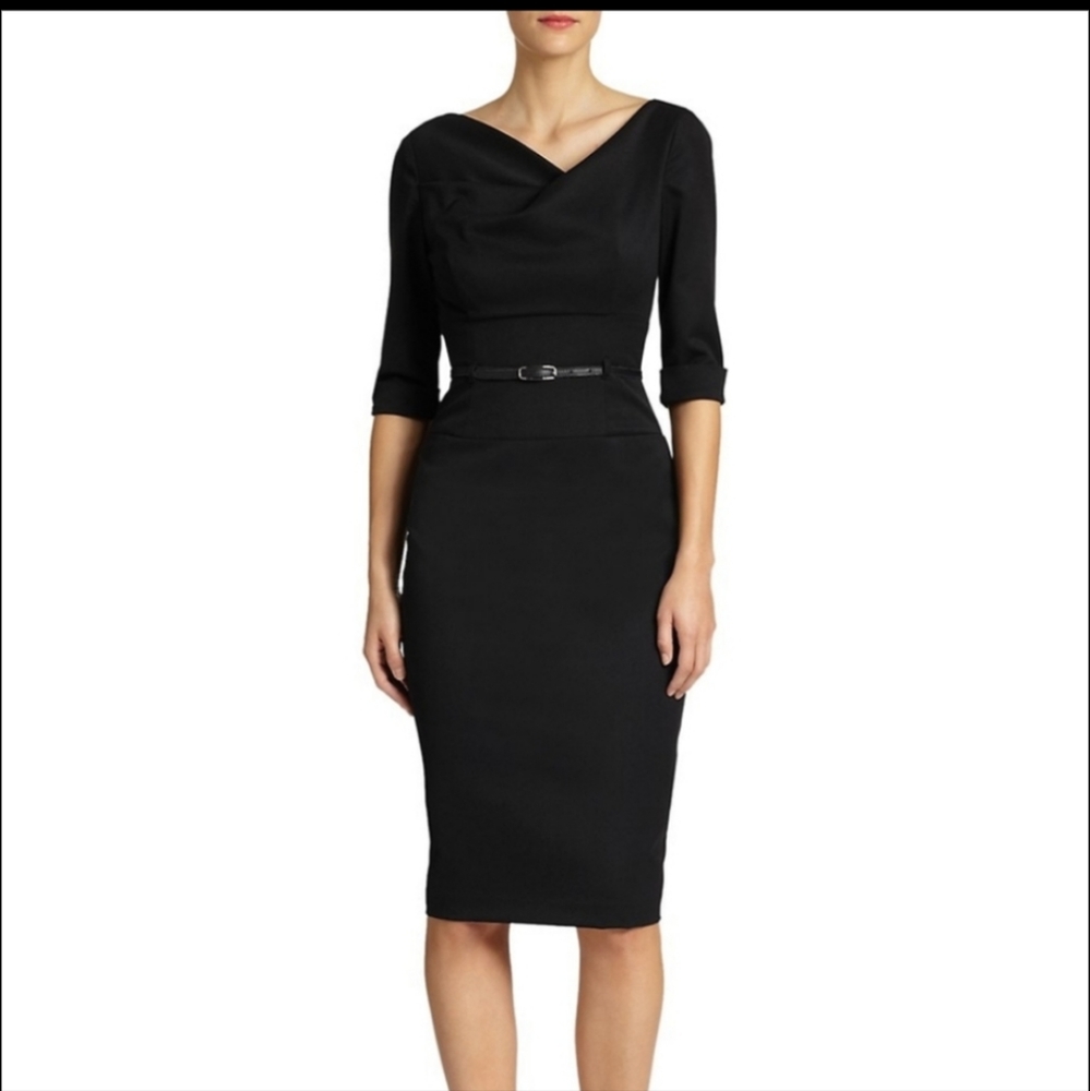 Black Halo Jackie O Three-quarter Sleeve Dress Sz 10 Worn Once!